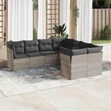 Maison Chic Seti vrtnega pohištva - Vrtna garnitura - Vrtni pohištvo set 8-delna z blazinami sv. siv poli ratan, (21799808) | Shoptok.si