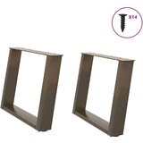  Noge za klubsko mizico v obliki črke U, 2 kosa, naravno jeklo, 60 x (42-43) cm, jeklo, (5000044561) | Shoptok.si