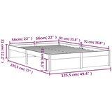  Okvir za krevet crni masivno drvo 120 x 190 cm mali bračni | Eponuda.com
