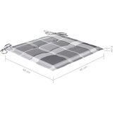 vidaXL Jastuci za vrtne stolice 4 kom sivi karirani 40x40x3 cm tkanina | shoptok.hr