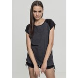 UC Ladies Women's raglan T-shirt with contrasting charcoal/black Cene