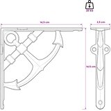  Nosači za zidne police 2 kom. Crna 14.5 x 14.5 x 3.5 cm Čelik | shoptok.hr