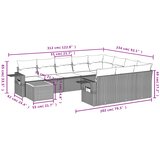  11-dijelni set vrtnih sofa od poliratana s jastucima bež | shoptok.hr