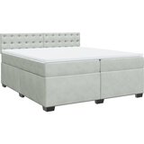  s oprugama i madracem svjetlosivi 200x200 cm baršunasti | shoptok.hr
