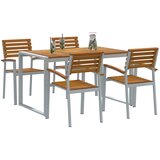  Vrtni set za objed 5 kom. Siva Čvrsto drvo akacije | shoptok.hr