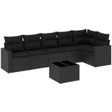  The Living Store Vrtna sedežna garnitura 7-delna z blazinami črn poli ratan - Vrtna Sedežna Garniture, (21447795) | Shoptok.si