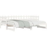 Izvlečna dnevna postelja bela 2x(90x200) cm trdna bor | Shoptok.si