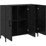 vidaXL Strani šal Črna 90 x 34 x 80 cm Konstruiran les | Shoptok.si