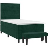 Box spring krevet s madracem tamnozeleni 80 x 200 cm baršunasti | shoptok.hr