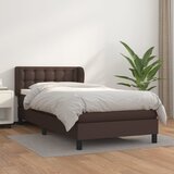  S oprugama i madracem smeđi 90 x 200 cm od umjetne kože | shoptok.hr