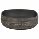 Nadgradni umivaonik sivo-crni ovalni 59x40x14 cm keramički | shoptok.hr