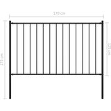  Panel za ogradu sa stupovima čelični 1 7 x 1 25 m crni | shoptok.hr