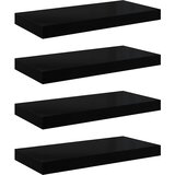  Plutajuće zidne police 4 kom sjajne crne 50 x 23 x 3,8 cm MDF | shoptok.hr