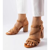 Gemre Brown sandals with braided straps Octave | Shoptok.si