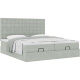 vidaXL Otomanski posteljni okvir z vzmetnicami siv 180x200cm žamet | Shoptok.si