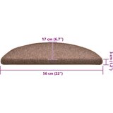  Prostirke za stepenice 30 kom 56x17x3 cm smeđe poluokrugle | shoptok.hr