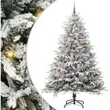 vidaXL Umjetna predsvetljena božićna jelka s kompletom kroglica Zelena | Shoptok.si