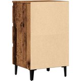  Krevetni ormarić s metalnim nogama staro drvo 40x35x69 cm | shoptok.hr
