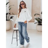 DStreet Bluza damska oversize z haftem serc MONLOVE biała | Shoptok.si