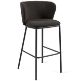 Kave Home Crna barska stolica (visine sjedala 75 cm) Ciselia –