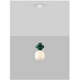 Nova Luce Bela/modrozelena keramična viseča svetilka s steklenim senčilom ø 18 cm Clio – | Shoptok.si