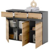 MID.YOU komoda, antracit, barve hrasta | Shoptok.si