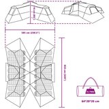  Obiteljski šator s krovom Zelena 833 x 585 x 216 cm taft | shoptok.hr