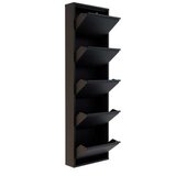 Hanah home Ormar za cipele 5 Piece Metal Black | ePonuda.com