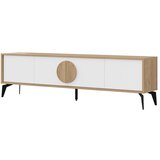 Marckeric Bela/v naravni barvi TV omarica v hrastovem dekorju 180x51 cm Vae – Cene