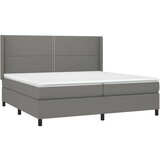  Box spring postelja z vzmetnico LED temno siva 200x200 cm blago, (20726547) | Shoptok.si