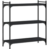  Regal za knjige s 3 razine crni 80x30x86 cm konstruirano drvo | shoptok.hr