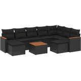  10-dijelni set vrtnih sofa s jastucima crni od poliratana | shoptok.hr