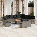 vidaXL 14-dijelni set vrtnih sofa od poliratana s jastucima sivi | shoptok.hr