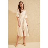Trendyol Ženska haljina Pojas detaljno bijela smeđa | krema Cene