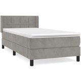 Box spring postelja z vzmetnico svetlo siva 80x200 cm žamet, (20724852) | Shoptok.si