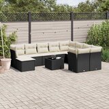  11-dijelni set vrtnih sofa od poliratana s jastucima crni | shoptok.hr