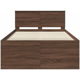  Krevetna konstrukcija s uzglavljem Smeđi hrast 135 x 190 cm | shoptok.hr