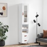vidaXL Visoka omara bela 34,5x34x180 cm inženirski les Cene