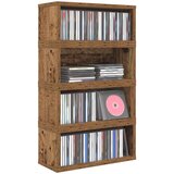  Stalak za CD-ove 4 kom. Staro drvo 40 x 17 x 17 cm | shoptok.hr