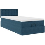  Otomanski krevet s madracem i LED tamnoplavi 80x200cm baršun | shoptok.hr