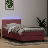 Box Spring krevet s madracem i LED ružičasti 80 x 220 cm baršunasti | shoptok.hr