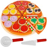 Kruzzel drvena pizza na čičak s rezačem i lopaticom, 27 dijelova Cijene
