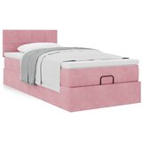 vidaXL Otomanski posteljni okvir z vzmetnico roza 100x200 cm žamet | Shoptok.si