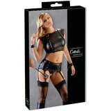 Cottelli Bondage - Komplet spodnjega perila s čipko in verižico (črna) - XL | Shoptok.si
