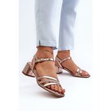 Kesi Women's low-heeled sandals made of eco leather Sergio Leone SK046 rose gold | shoptok.hr