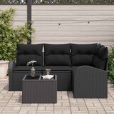  Sjedeća garnitura za vrt 5 kom. Crna poliratan 179 x 124 x 85 cm | shoptok.hr