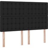  Krevet S LED lampica s uzglavljem Crna 140 x 190 cm tkanina | shoptok.hr