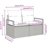  2-sedežni vrtni kavč s shranjevanjem in blazinami bež iz poly ratana, (22015717) | Shoptok.si