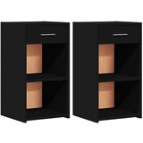 Furnova Nočna omarica 2 kosa črna 35x34x65 cm inženirski les, (21925901) | Shoptok.si