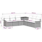  Set sofe 7 kom. Siva i tamno siva Poli Rattan i čelik | shoptok.hr